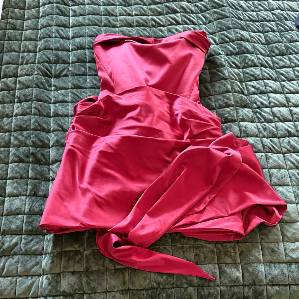 Strapless Mini Dress - Deep Red
